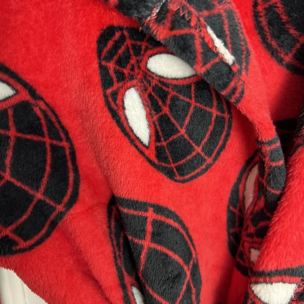 SPIDERMAN by MARVEL Childs Hooded Bath Robe; Sz X Small 4/5 ; Boy Girl 🕸️Fans